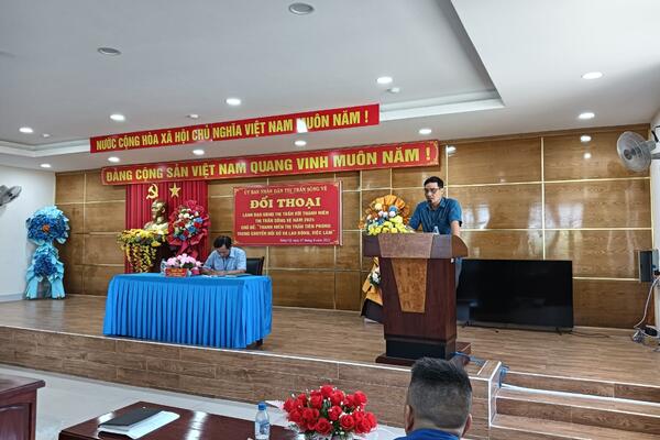 Chủ tịch UBND thị trấn Sông Vệ đối thoại với Thanh niên năm 2024